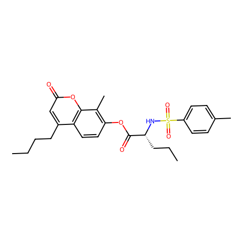 (4-butyl-8-methyl-2-oxochromen-7-yl) (2R)-2-[(4-methylphenyl)sulfonylamino]pentanoate structure