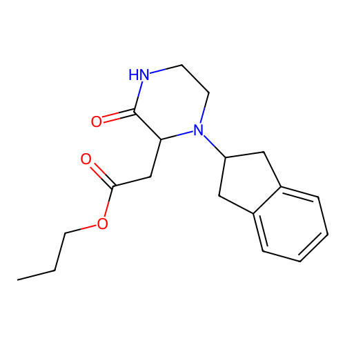 Propyl 2-(1-indan-2-yl-3-oxopiperazin-2-yl)acetate structure