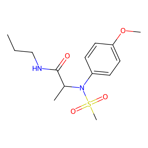 2-[4-methoxy(methylsulfonyl)anilino]-N-propylpropanamide structure