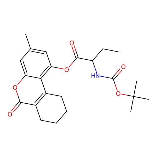 (3-methyl-6-oxo-7,8,9,10-tetrahydrobenzo[c]chromen-1-yl) 2-[(2-methylpropan-2-yl)oxycarbonylamino]butanoate structure