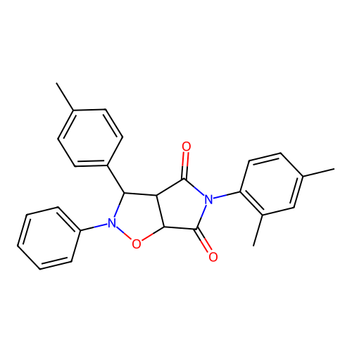 5-(2,4-dimethylphenyl)-2-phenyl-3-(p-tolyl)dihydro-2H-pyrrolo[3,4-d]isoxazole-4,6(5H,6aH)-dione structure