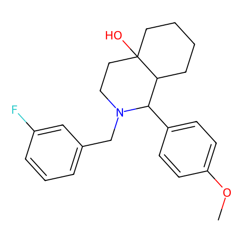 2-(3-fluorobenzyl)-1-(4-methoxyphenyl)octahydroisoquinolin-4a(2H)-ol structure