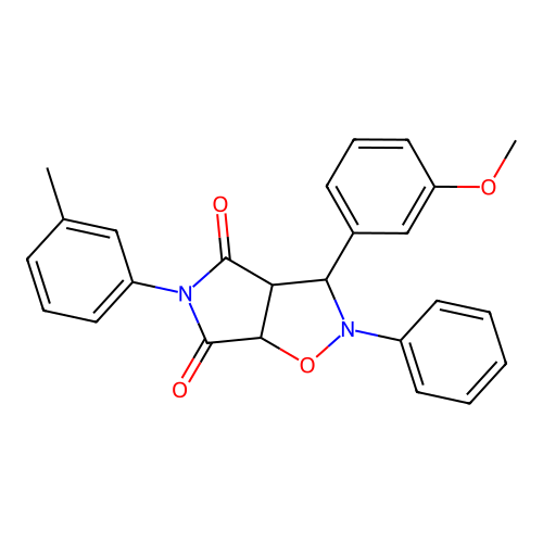 3-(3-methoxyphenyl)-2-phenyl-5-(m-tolyl)dihydro-2H-pyrrolo[3,4-d]isoxazole-4,6(5H,6aH)-dione structure