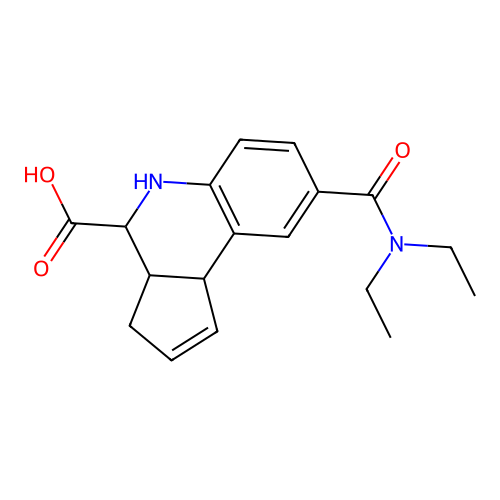 8-(diethylcarbamoyl)-3a,4,5,9b-tetrahydro-3H-cyclopenta[c]quinoline-4-carboxylic acid structure