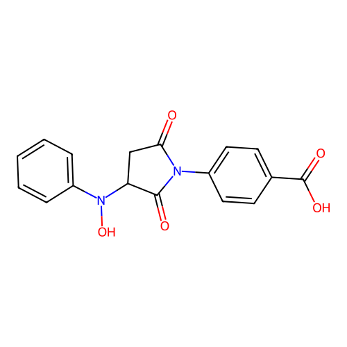 4-(3-(Hydroxy(phenyl)amino)-2,5-dioxopyrrolidin-1-yl)benzoic acid structure