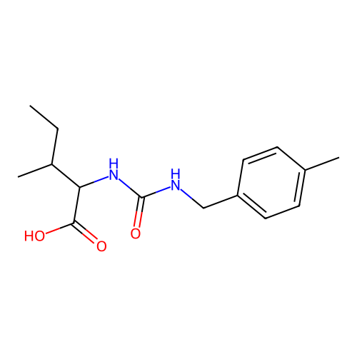 N-[(4-methylbenzyl)carbamoyl]isoleucine structure