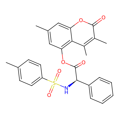 (3,4,7-trimethyl-2-oxochromen-5-yl) (2R)-2-[(4-methylphenyl)sulfonylamino]-2-phenylacetate structure