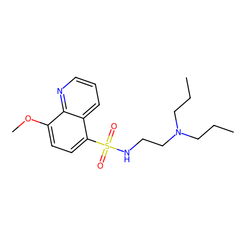 N-[2-(dipropylamino)ethyl]-8-methoxyquinoline-5-sulfonamide structure