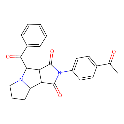 2-(4-acetylphenyl)-4-(phenylcarbonyl)hexahydropyrrolo[3,4-a]pyrrolizine-1,3(2H,4H)-dione structure