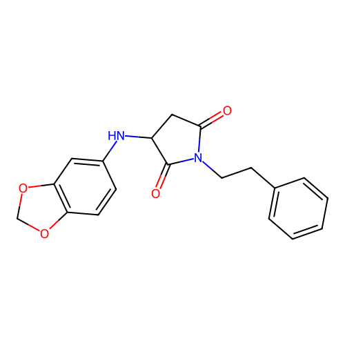 3-(Benzo[d][1,3]dioxol-5-ylamino)-1-phenethylpyrrolidine-2,5-dione structure