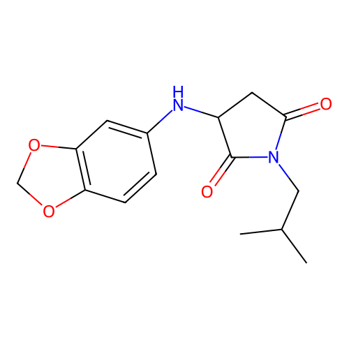 3-(1,3-Benzodioxol-5-ylamino)-1-(2-methylpropyl)pyrrolidine-2,5-dione structure