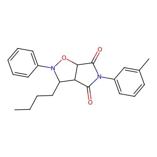3-butyl-2-phenyl-5-(m-tolyl)dihydro-2H-pyrrolo[3,4-d]isoxazole-4,6(5H,6aH)-dione structure