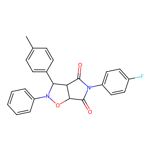 5-(4-fluorophenyl)-2-phenyl-3-(p-tolyl)dihydro-2H-pyrrolo[3,4-d]isoxazole-4,6(5H,6aH)-dione structure