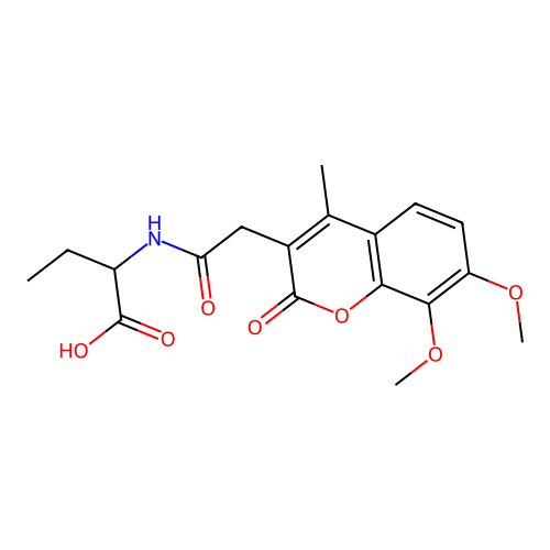 2-{[(7,8-dimethoxy-4-methyl-2-oxo-2H-chromen-3-yl)acetyl]amino}butanoic acid structure