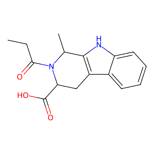 1-Methyl-2-propanoyl-1,2,3,4-tetrahydrobeta-carboline-3-carboxylic acid structure