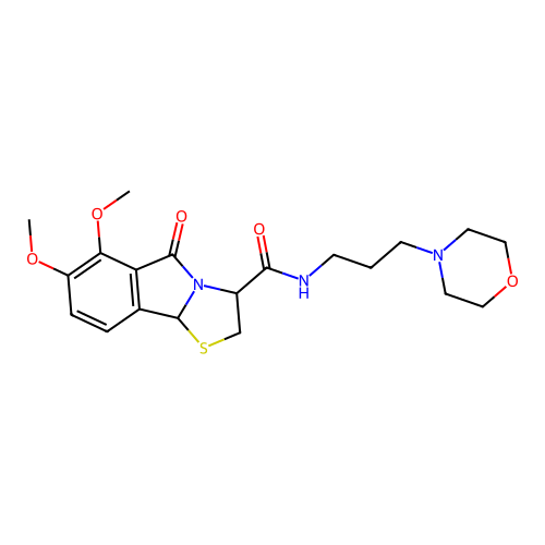 6,7-dimethoxy-N-(3-morpholinopropyl)-5-oxo-2,3,5,9b-tetrahydrothiazolo[2,3-a]isoindole-3-carboxamide structure