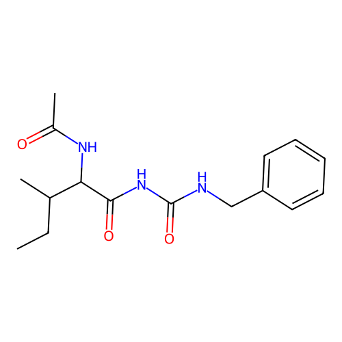 2-acetamido-N-(benzylcarbamoyl)-3-methylpentanamide structure