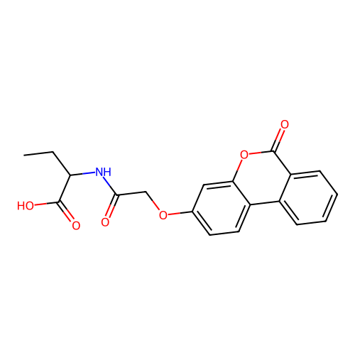 2-(2-((6-oxo-6H-benzo[c]chromen-3-yl)oxy)acetamido)butanoic acid structure