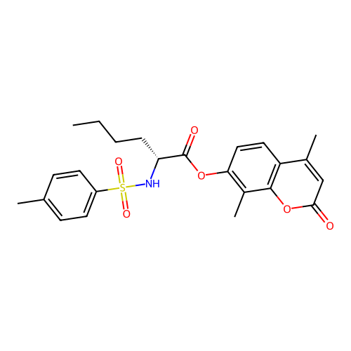 (4,8-dimethyl-2-oxochromen-7-yl) (2R)-2-[(4-methylphenyl)sulfonylamino]hexanoate structure