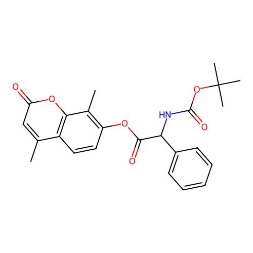 4,8-dimethyl-2-oxo-2H-chromen-7-yl 2-((tert-butoxycarbonyl)amino)-2-phenylacetate structure