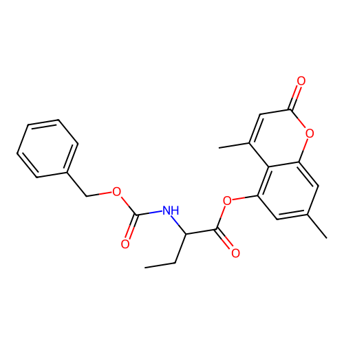 4,7-dimethyl-2-oxo-2H-chromen-5-yl 2-(((benzyloxy)carbonyl)amino)butanoate structure