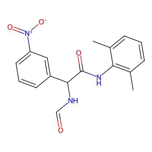 N-(2,6-dimethylphenyl)-2-formamido-2-(3-nitrophenyl)acetamide structure