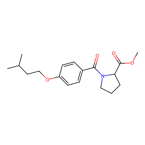 Methyl 1-{[4-(3-methylbutoxy)phenyl]carbonyl}prolinate structure