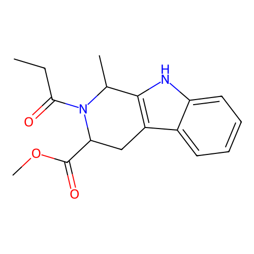 methyl 1-methyl-2-propanoyl-2,3,4,9-tetrahydro-1H-beta-carboline-3-carboxylate structure