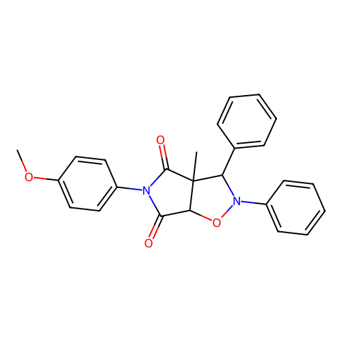 5-(4-methoxyphenyl)-3a-methyl-2,3-diphenyl-3,6a-dihydropyrrolo[3,4-d][1,2]oxazole-4,6-dione structure