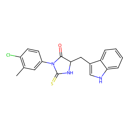 3-(4-chloro-3-methylphenyl)-5-(1H-indol-3-ylmethyl)-2-thioxoimidazolidin-4-one structure