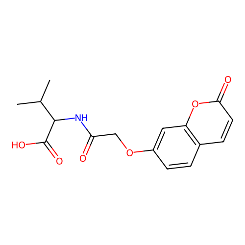 3-methyl-2-(2-((2-oxo-2H-chromen-7-yl)oxy)acetamido)butanoic acid structure
