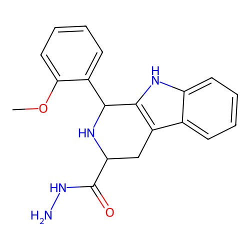 1-(2-methoxyphenyl)-2,3,4,9-tetrahydro-1H-pyrido[3,4-b]indole-3-carbohydrazide structure