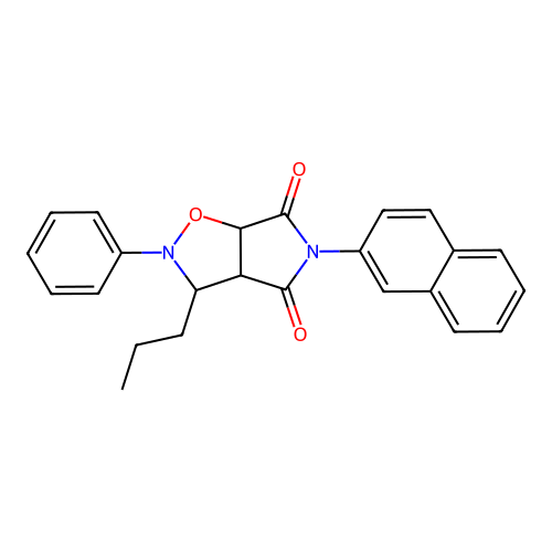5-(naphthalen-2-yl)-2-phenyl-3-propyldihydro-2H-pyrrolo[3,4-d][1,2]oxazole-4,6(3H,5H)-dione structure
