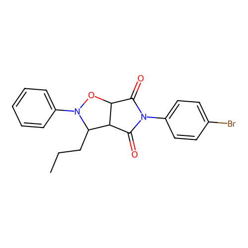 5-(4-bromophenyl)-2-phenyl-3-propyldihydro-2H-pyrrolo[3,4-d]isoxazole-4,6(5H,6aH)-dione structure