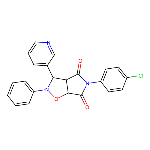 5-(4-CHLOROPHENYL)-2-PHENYL-3-(PYRIDIN-3-YL)-HEXAHYDRO-2H-PYRROLO[3,4-D][1,2]OXAZOLE-4,6-DIONE structure
