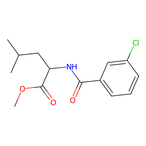 methyl N-[(3-chlorophenyl)carbonyl]leucinate structure
