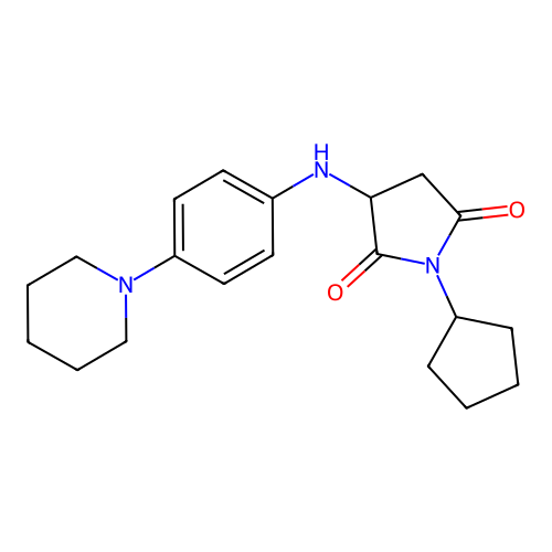 1-Cyclopentyl-3-((4-(piperidin-1-yl)phenyl)amino)pyrrolidine-2,5-dione structure