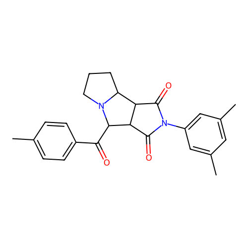 2-(3,5-dimethylphenyl)-4-[(4-methylphenyl)carbonyl]hexahydropyrrolo[3,4-a]pyrrolizine-1,3(2H,4H)-dione structure