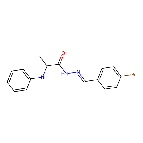 2-anilino-N'-(4-bromobenzylidene)propanohydrazide structure