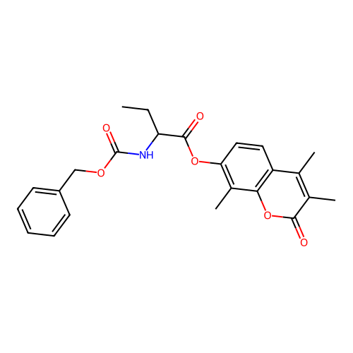 3,4,8-trimethyl-2-oxo-2H-chromen-7-yl 2-(((benzyloxy)carbonyl)amino)butanoate structure