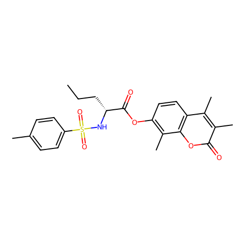 (3,4,8-trimethyl-2-oxochromen-7-yl) (2R)-2-[(4-methylphenyl)sulfonylamino]pentanoate structure