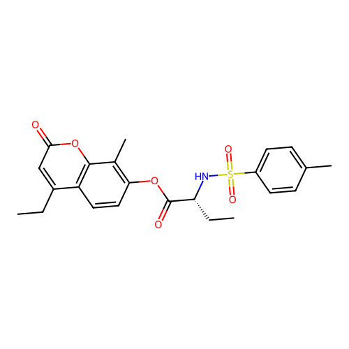 (4-ethyl-8-methyl-2-oxochromen-7-yl) (2R)-2-[(4-methylphenyl)sulfonylamino]butanoate structure