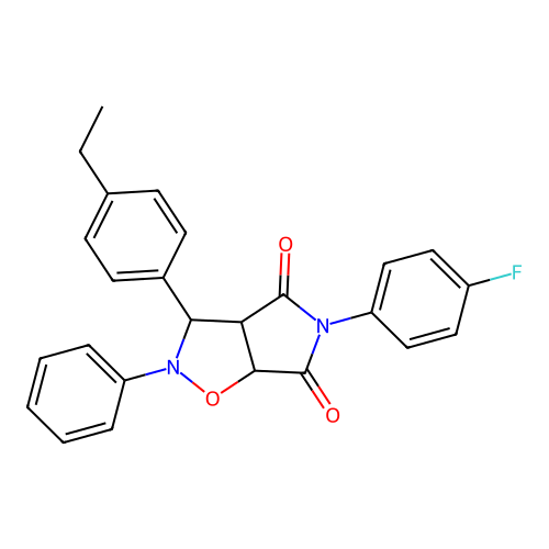 3-(4-ethylphenyl)-5-(4-fluorophenyl)-2-phenyl-3a,6a-dihydro-3H-pyrrolo[3,4-d][1,2]oxazole-4,6-dione structure