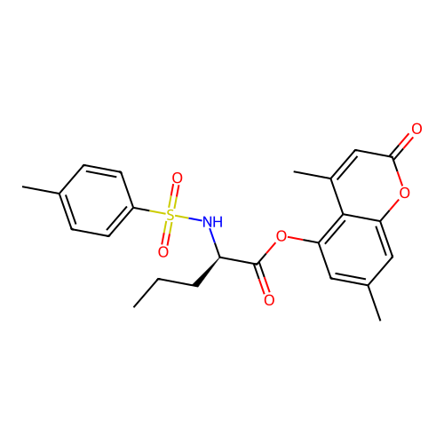 (4,7-dimethyl-2-oxochromen-5-yl) (2R)-2-[(4-methylphenyl)sulfonylamino]pentanoate structure