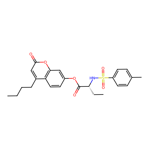 (4-butyl-2-oxochromen-7-yl) (2R)-2-[(4-methylphenyl)sulfonylamino]butanoate structure