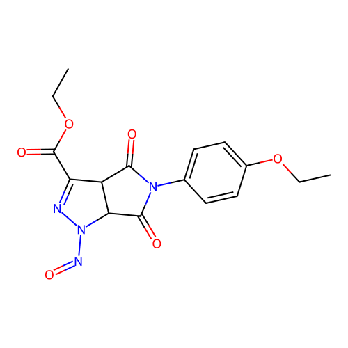 ethyl 5-(4-ethoxyphenyl)-1-nitroso-4,6-dioxo-1,3a,4,5,6,6a-hexahydropyrrolo[3,4-c]pyrazole-3-carboxylate structure