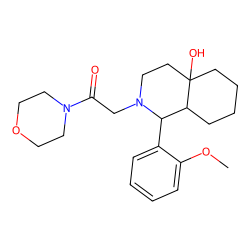 2-(4a-hydroxy-1-(2-methoxyphenyl)octahydroisoquinolin-2(1H)-yl)-1-morpholinoethanone structure