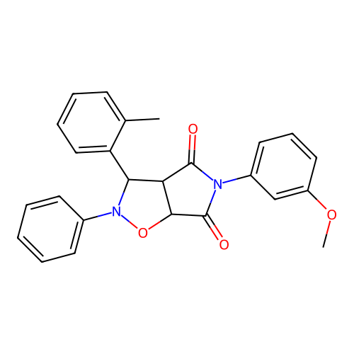 5-(3-methoxyphenyl)-2-phenyl-3-(o-tolyl)dihydro-2H-pyrrolo[3,4-d]isoxazole-4,6(5H,6aH)-dione structure