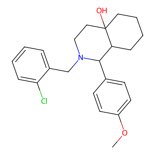 2-(2-chlorobenzyl)-1-(4-methoxyphenyl)octahydroisoquinolin-4a(2H)-ol structure