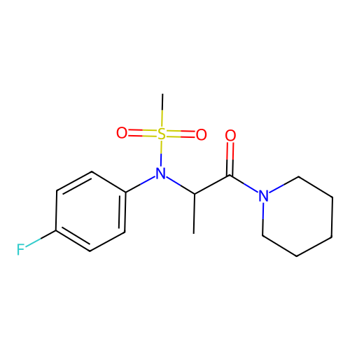 N-(4-fluorophenyl)-N-[1-oxo-1-(piperidin-1-yl)propan-2-yl]methanesulfonamide structure